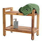 Alternate image 8 for EcoDecors&trade; Classic 24-Inch Teak Shower Bench with Shelf and Arms in Natural