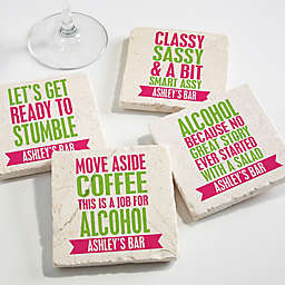 Party it Up Tumbled Stone Coasters (Set of 4)
