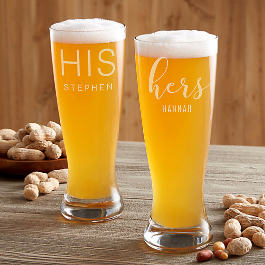 Alternate image 1 for His & Hers Personalized Beer Pilsner Glass