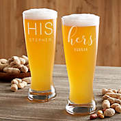 His &amp; Hers Personalized Beer Pilsner Glass