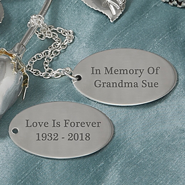 &quot;In Memory of&quot; Engraved Silver Keepsake Rose. View a larger version of this product image.