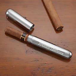 Engraved Silver Cigar Case