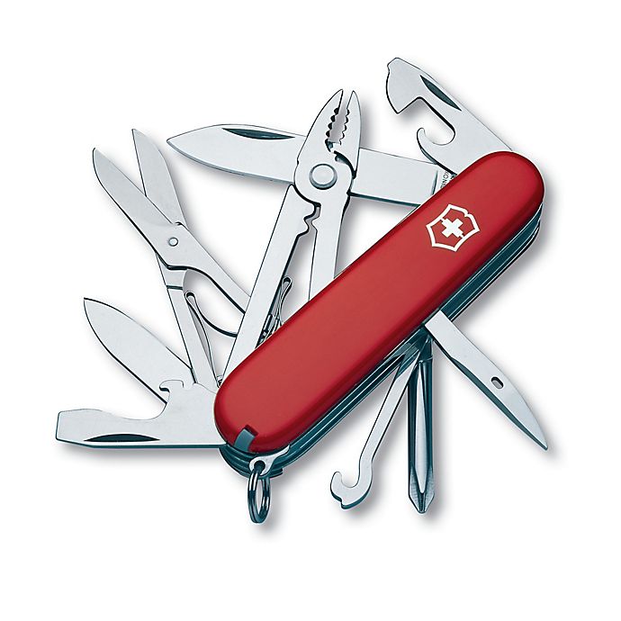 Victorinox Swiss Army Deluxe Tinker 17Function Knife in Red Bed Bath