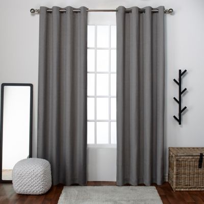 Loha 108-Inch Grommet Window Curtain Panels in Black (Set of 2)