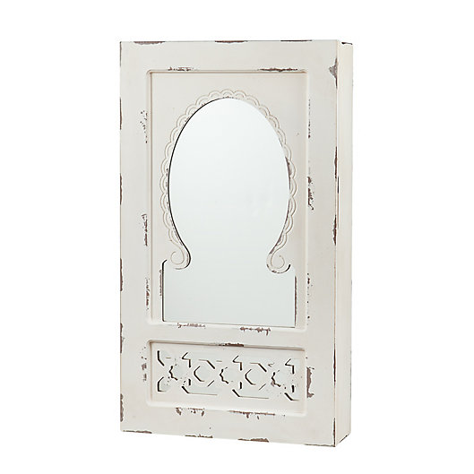 Alternate image 1 for Southern Enterprises Gilmore Wall Mount Jewelry Mirror in Antique White