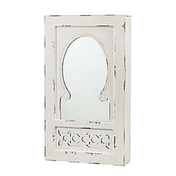 Southern Enterprises Gilmore Wall Mount Jewelry Mirror in Antique White