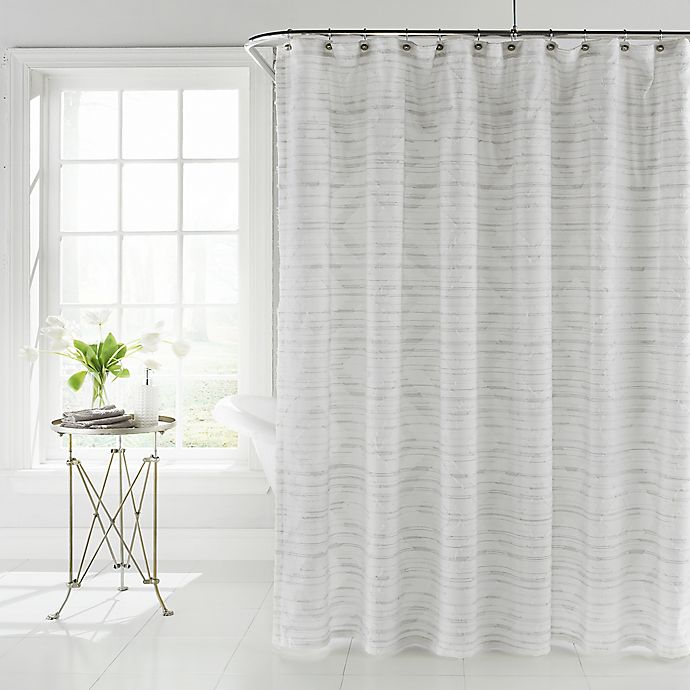 Coopers Beach Shower Curtain In White, Beachy Shower Curtains