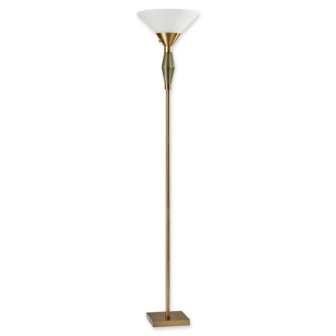 Adesso Murphy Tall Floor Lamp In Antique Brass Green Bed Bath Beyond