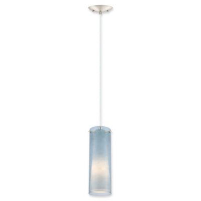 Eglo Pinto Nero 4.75 in. W x 47.25 in. H 1-Light Matte Nickel Pendant Light with Frosted Glass Shade