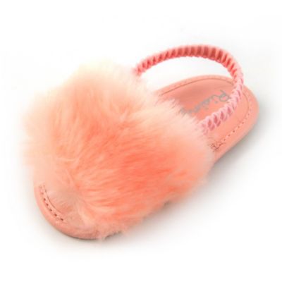infant fur sandals