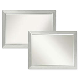 Amanti Art Bathroom Mirror in Brushed Sterling Silver