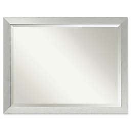Amanti Art Brushed 44-Inch x 34-Inch Bathroom Vanity Mirror in Nickel/Silver