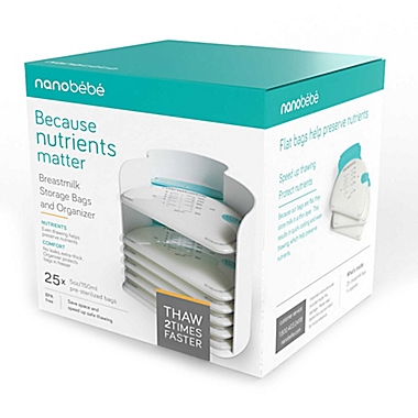 Nanobebe 25-Pack Breast Milk Storage Bags and Organizer. View a larger version of this product image.