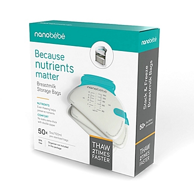 Nanobebe 50-Pack Breast Milk Storage Bags. View a larger version of this product image.