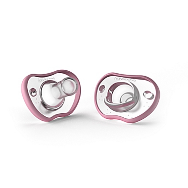 Nanobebe Flexy 0-3M 2-Pack Pacifiers in Pink. View a larger version of this product image.