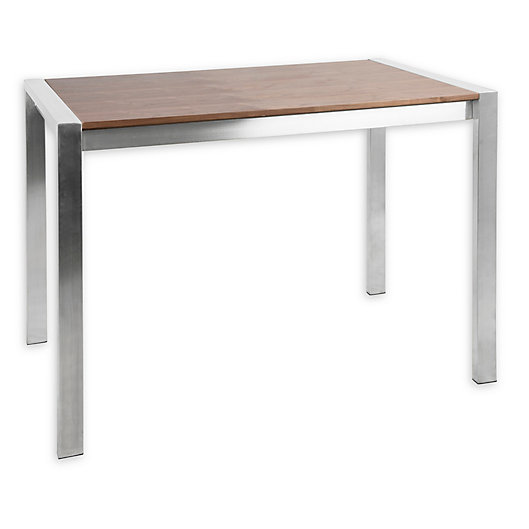Alternate image 1 for LumiSource® Fuji Stainless Steel and Wood Counter Table in Walnut