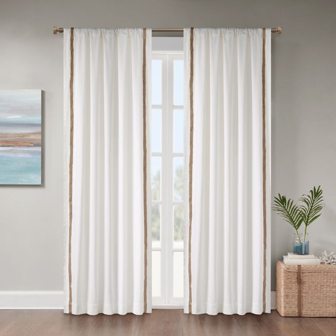 Julia Rod Pocket Room Darkening Window Curtain Panel in White | Bed