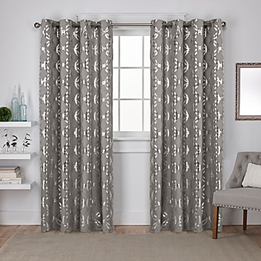 Modo 108-Inch Grommet Top Window Curtain in Black (Set of 2). View a larger version of this product image.