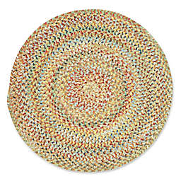 Capel Rugs Ocracoke Braided 3' Round Accent Rug in Amber