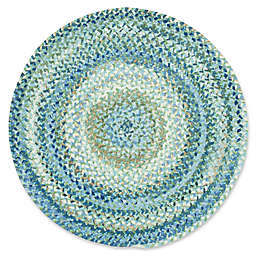 Capel Rugs Ocracoke Braided 3' Round Accent Rug in Light Blue