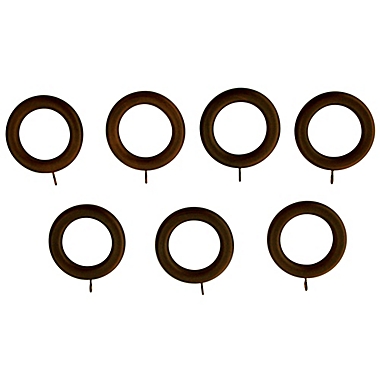 Wooden Curtain Clip Rings in Walnut (Set of 7). View a larger version of this product image.
