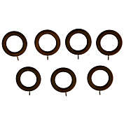 Wooden Curtain Clip Rings in Walnut (Set of 7)