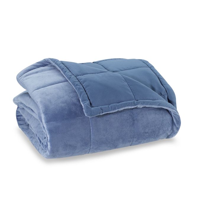 Micromink Oversized Throw Blanket with Thinsulate™ in Blue Bed Bath