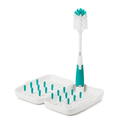 Alternate image 1 for OXO Tot® On-The-Go Drying Rack with Bottle Brush in Teal