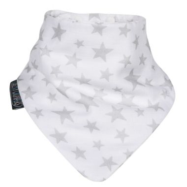 Cheeky Chompers&reg; Neckerbib&reg; 2-Pack Stars &amp; Hippo Bibs in White/Grey. View a larger version of this product image.