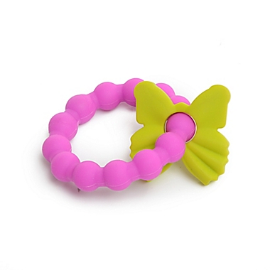 chewbeads&reg; Baby Lovey and Teether in Fuchsia. View a larger version of this product image.