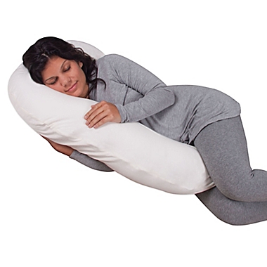 Leachco&reg; Snoogle&reg; Mini Jersey Side Sleeper Pillow in Sky Grey. View a larger version of this product image.