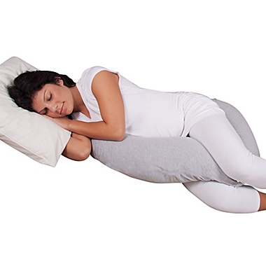 Leachco&reg; Snoogle&reg; Mini Jersey Side Sleeper Pillow in Sky Grey. View a larger version of this product image.