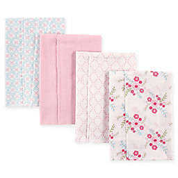 BabyVision® Luvable Friends® 4-Pack Layered Flannel Burp Cloths in Pink Floral