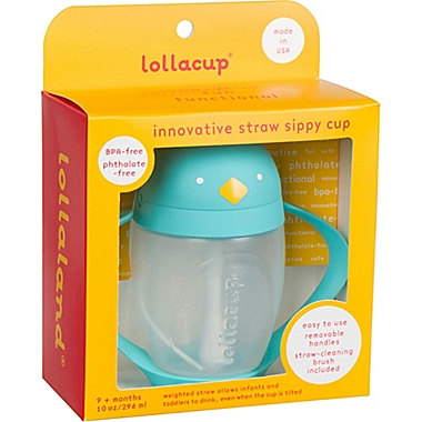 Lollaland Lollacup Straw Sippy Cup Baby Trinkbecher pink 296ml 9 Monate NEU 
