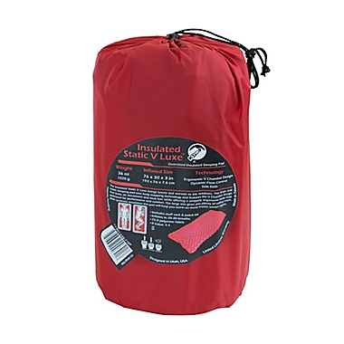 Klymit Insulated Static V Luxe Sleeping Mat in Red. View a larger version of this product image.
