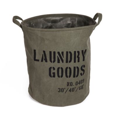 Danya B. Army Canvas Laundry Bucket in Olive Green