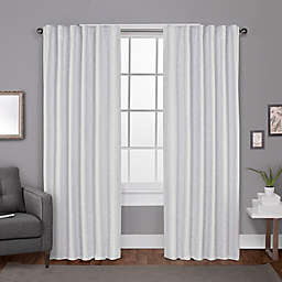 Exclusive Home Zeus 108-Inch Rod Pocket Window Curtain Panels in White (Set of 2)