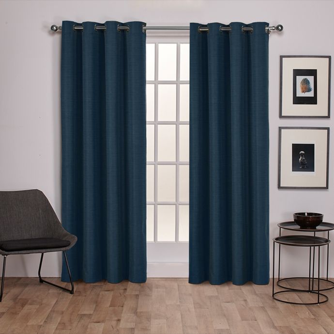 Raw Silk 2 Pack Grommet Top Room Darkening Window Curtain Panels