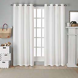 Exclusive Home Virenze  108-Inch Grommet Window Curtain Panels in White (Set of 2)
