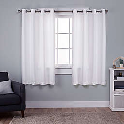 Exclusive Home Virenze  63-Inch Grommet Window Curtain Panels  in White (Set of 2)