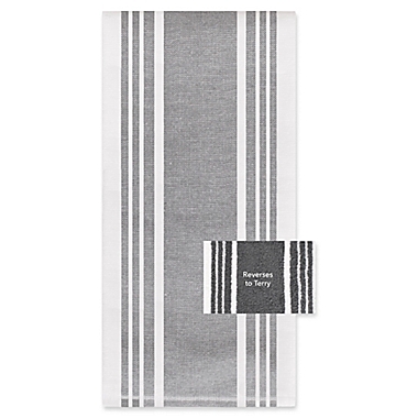 All-Clad Striped Dual Kitchen Towel in Pewter. View a larger version of this product image.