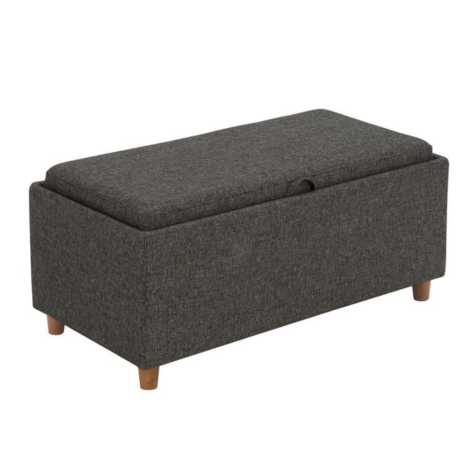 Novogratz Regal Storage Ottoman in Grey Linen | Bed Bath ...