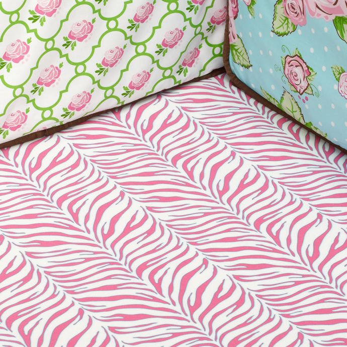 Caden Lane Zebra Fitted Crib Sheet In Pink Buybuy Baby