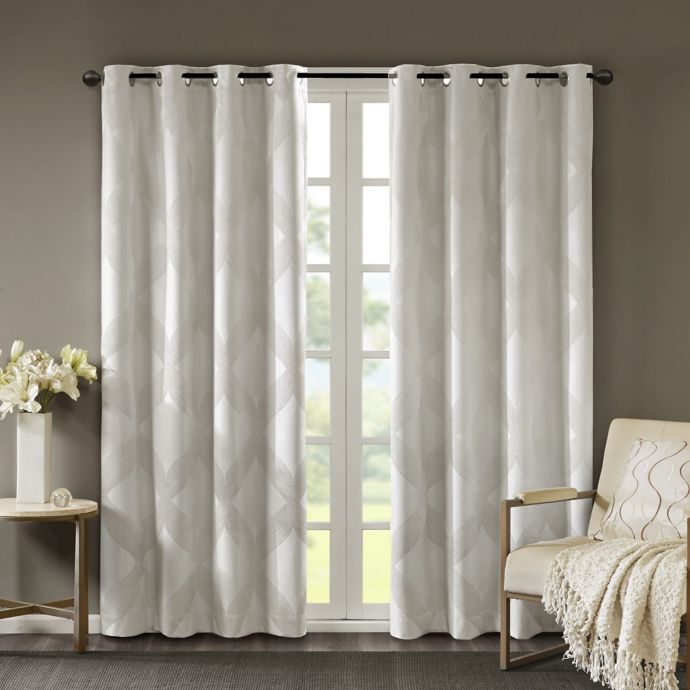 Sunsmart Bentley Ogee Knitted Jacquard Grommet Top Blackout Window
