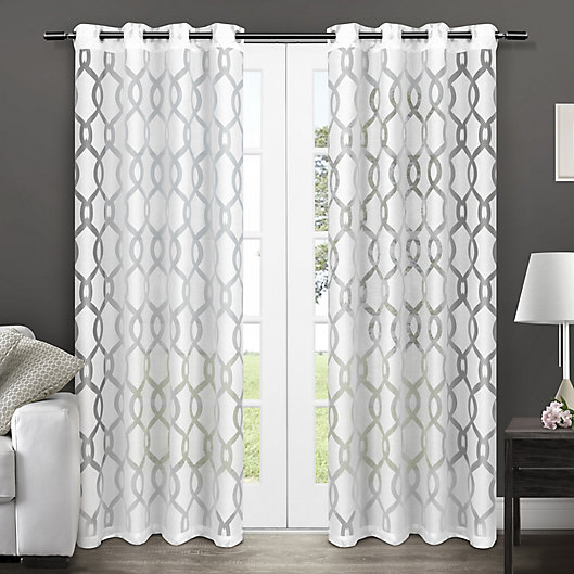 Alternate image 1 for Rio 84-Inch Grommet Window Curtain Panels in White (Set of 2)