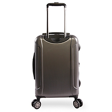 Original Penguin&reg; Crest 21-Inch Rolling Hardside Carry On Spinner in Charcoal. View a larger version of this product image.
