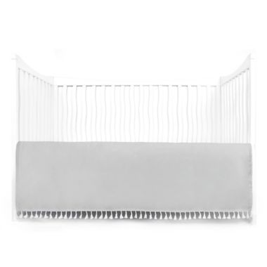 Tadpoles Crib Skirt with Tassels in Grey. View a larger version of this product image.