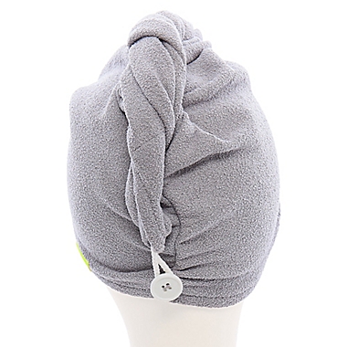 Aquis&reg; Super Absorbent Hair Turban in Grey. View a larger version of this product image.