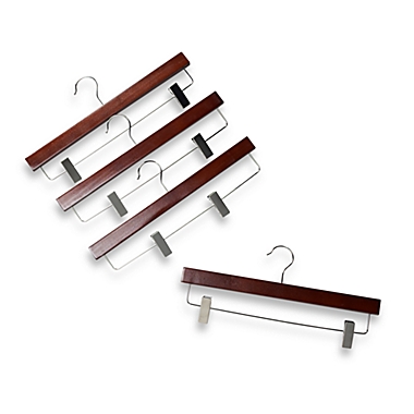 11-Inch Skirt Hangers with Clips in Brown (Set of 4). View a larger version of this product image.
