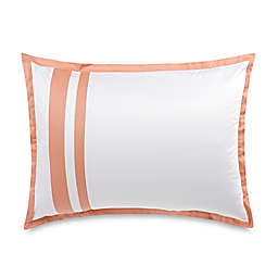 Wamsutta® Hotel Border MICRO COTTON® King Pillow Sham in White/Coral